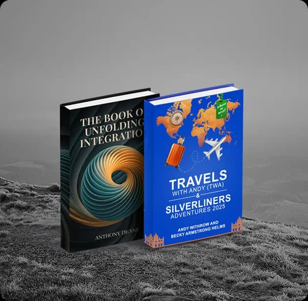 Audiobook mockups on landscape